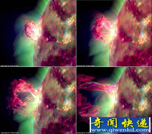 NASA拍到壯觀的太陽(yáng)耀斑 畫面震撼