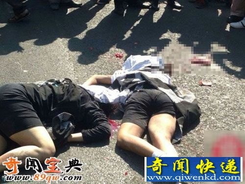 恐怖組圖國外騎摩托女學(xué)生被泥頭車碾壓爆頭