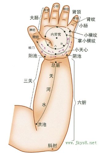 小兒手掌穴位圖