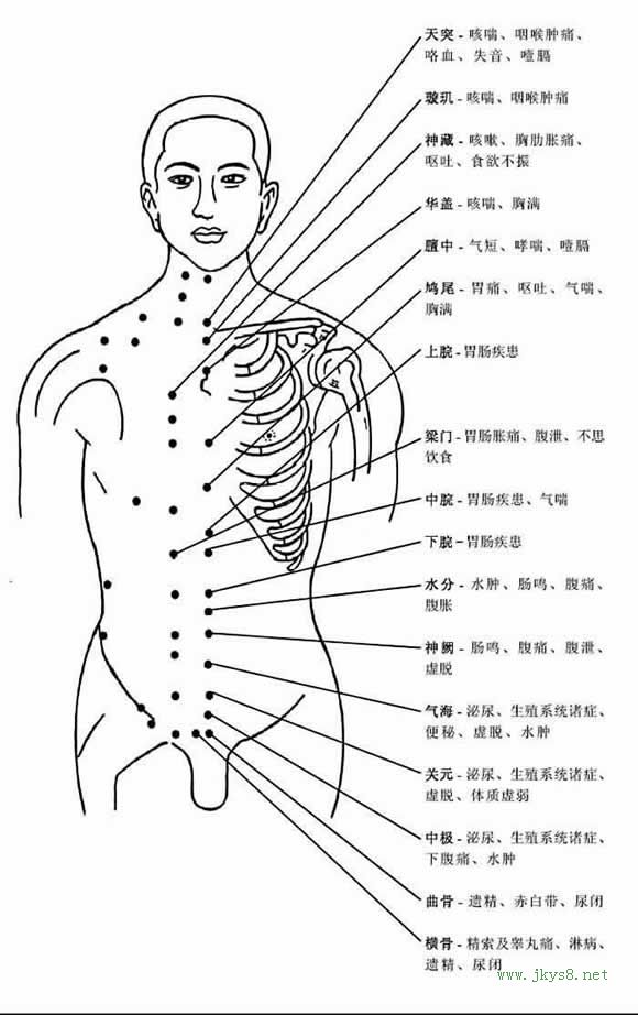 圖片詳解-人體穴位、經(jīng)脈及對(duì)應(yīng)疾病大全